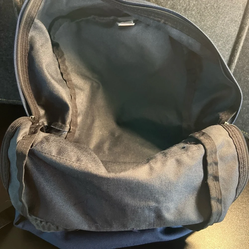 Jansport Vintage 90's Backpack Day Pack USA Made Blue Bag South Buffalo NY Patch